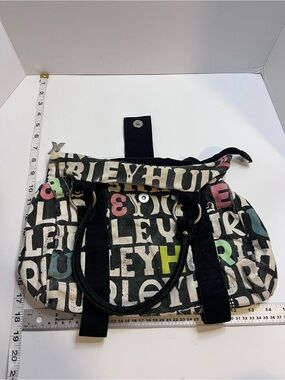 Hurley Black Canvas Tote with Multicolor Logo Accents